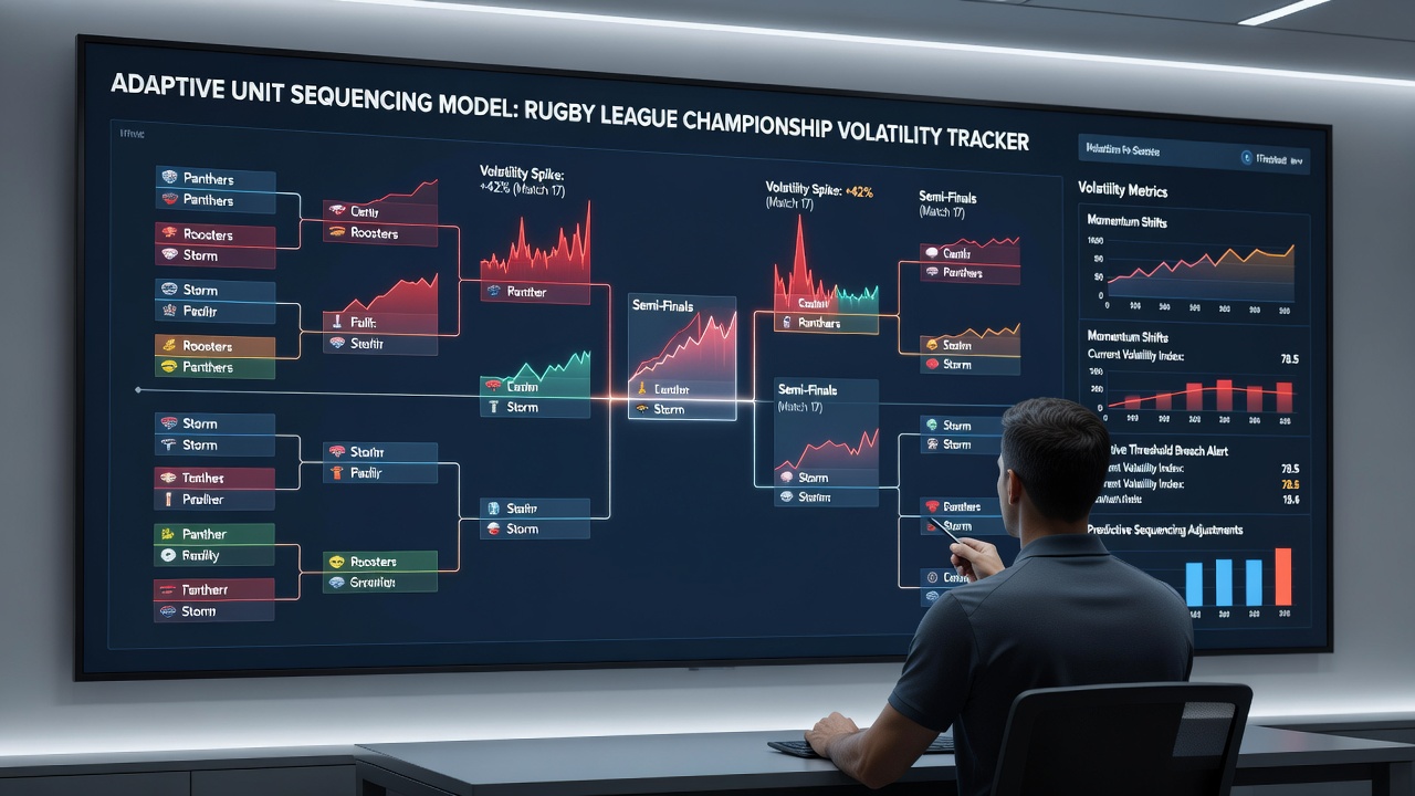 Diagram illustrating volatility spike detection within rugby league adaptive sequencing frameworks