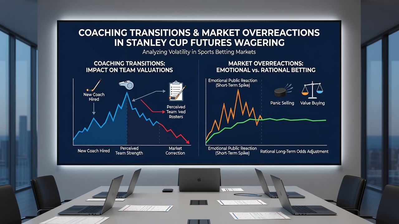 Sportsbook odds screen displaying Stanley Cup futures adjustments after coaching news
