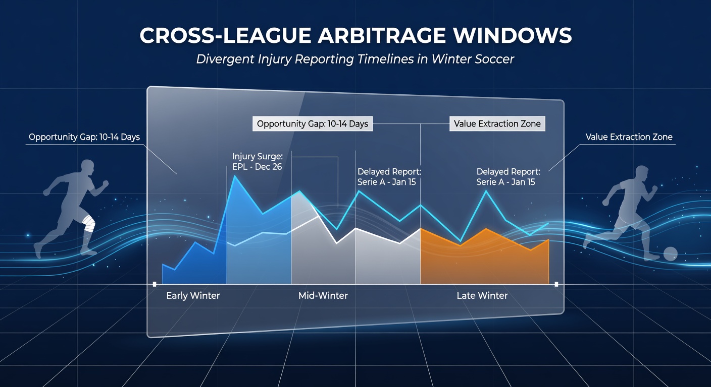 Digital betting interface displaying live odds differences between European winter leagues