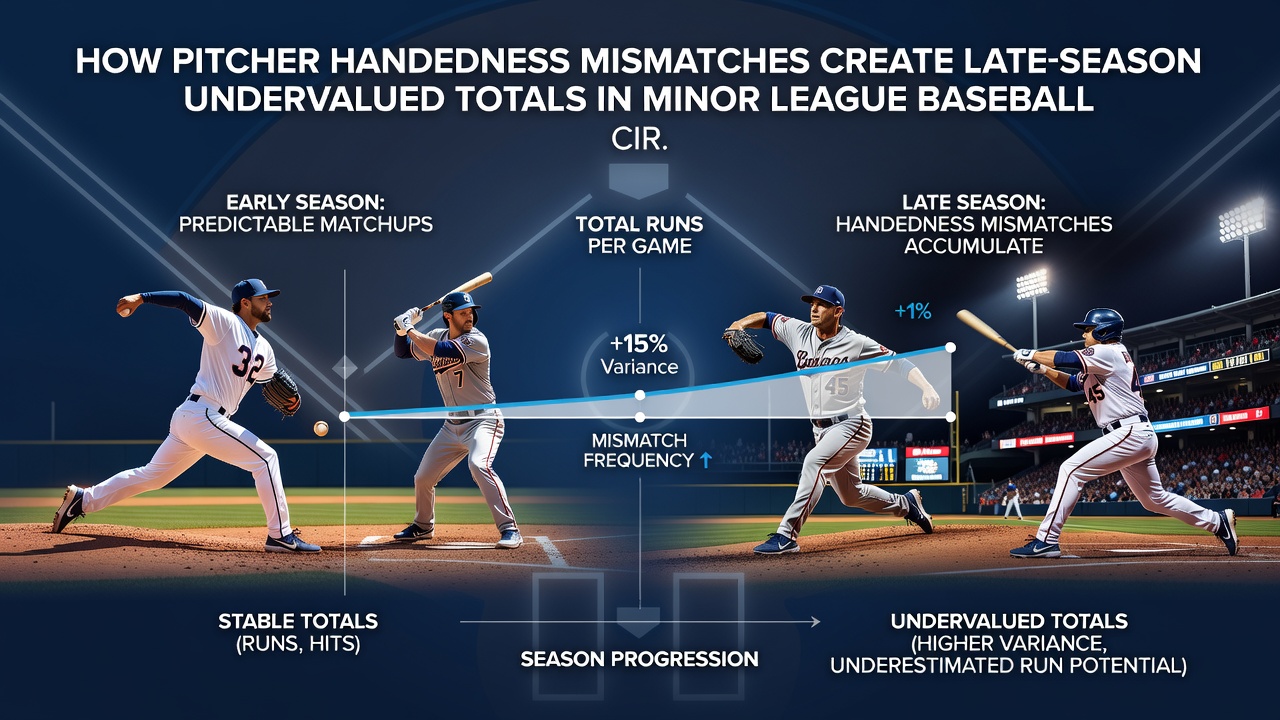 Chart displaying run totals and handedness splits from Triple-A games in August and September