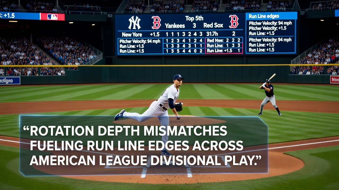 Graph illustrating run line cover rates correlated with pitching staff depth across AL divisions in mid-2026