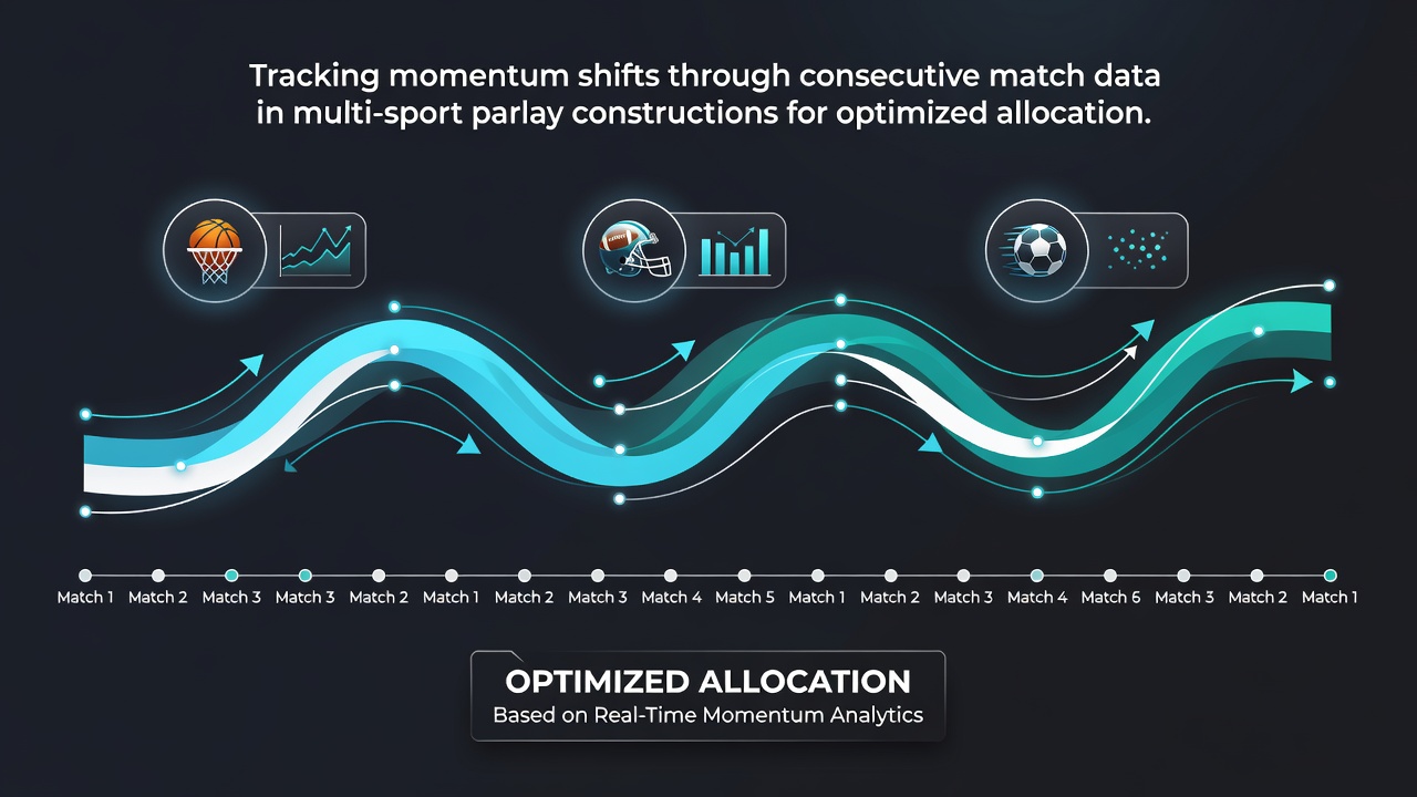 Visual representation of consecutive match data tracking across multiple sports for parlay optimization