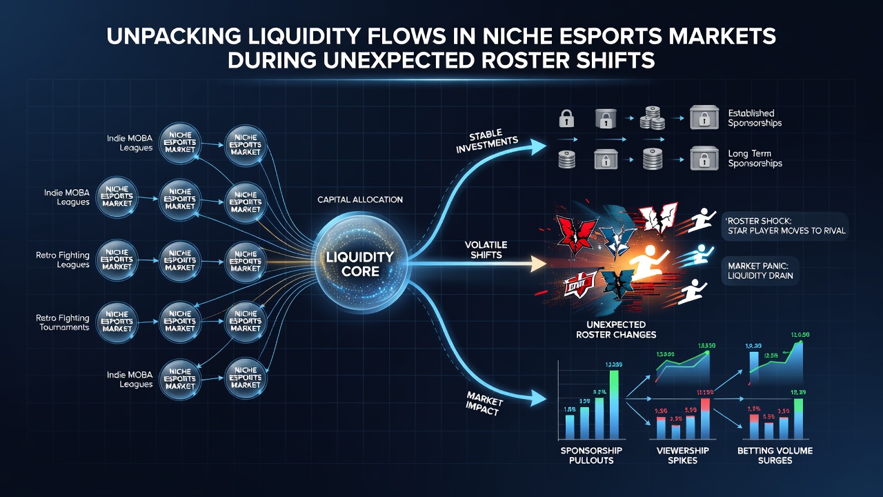 Visualization of liquidity shifts in niche esports betting during roster changes